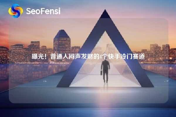 曝光！普通人闷声发财的4个快手冷门赛道